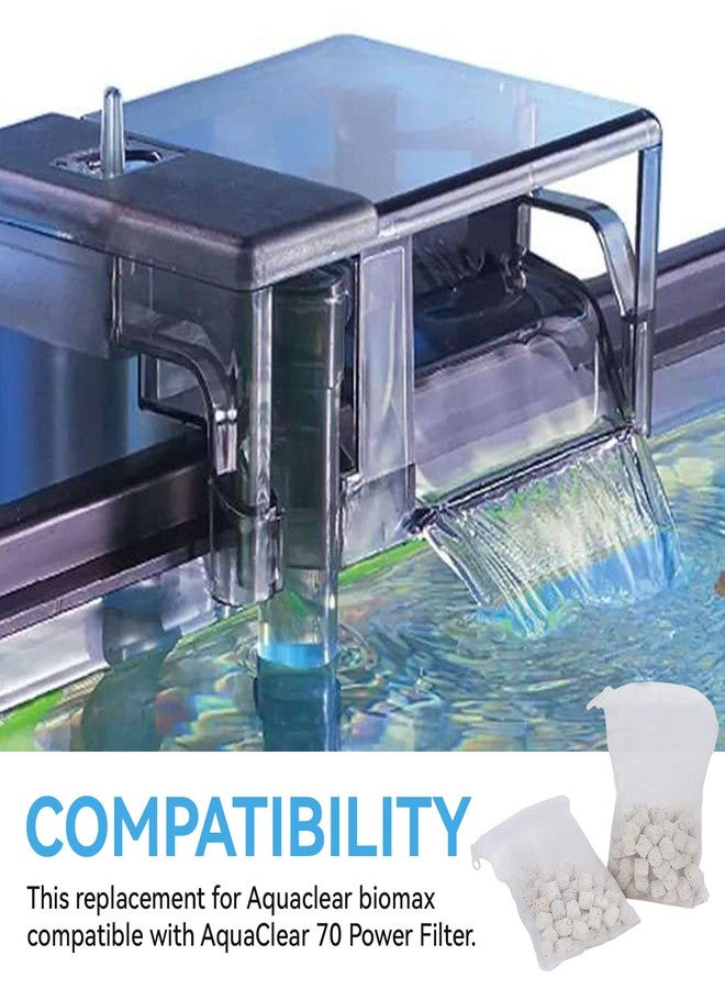 FKBYM 280 غرام، عبوتان A1373، فلتر Biomax لأحواض السمك سعة 70 جالونًا، متوافق مع فلتر Aquaclear Fish، لفلتر AquaClear 70 Power Filter، فلتر Bio-max داخلي، مناسب للسلالات الكبيرة، أبيض - Image 3
